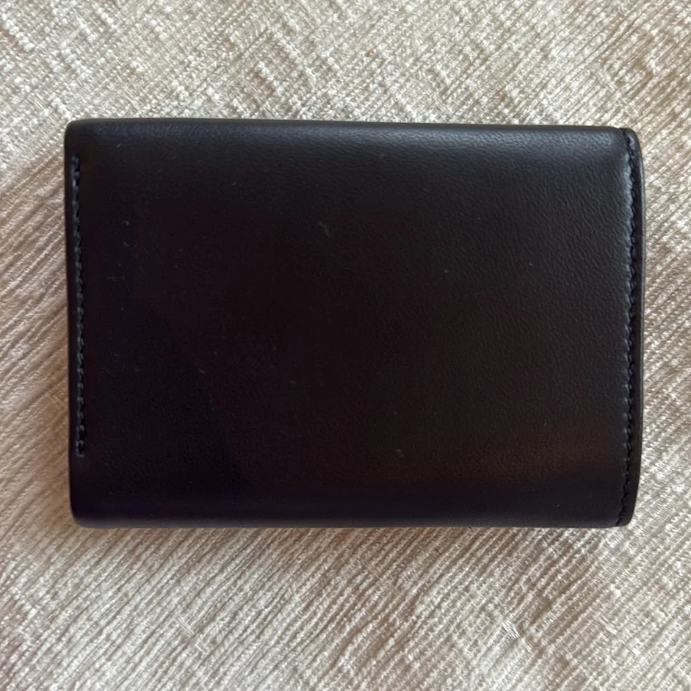 NWT IRO Black Leather Wallet with Gold Detailing and Logo